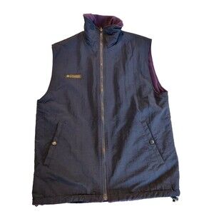 Columbia Reversible Full Zip Fleece Vest Size Small Blue/Purple Color